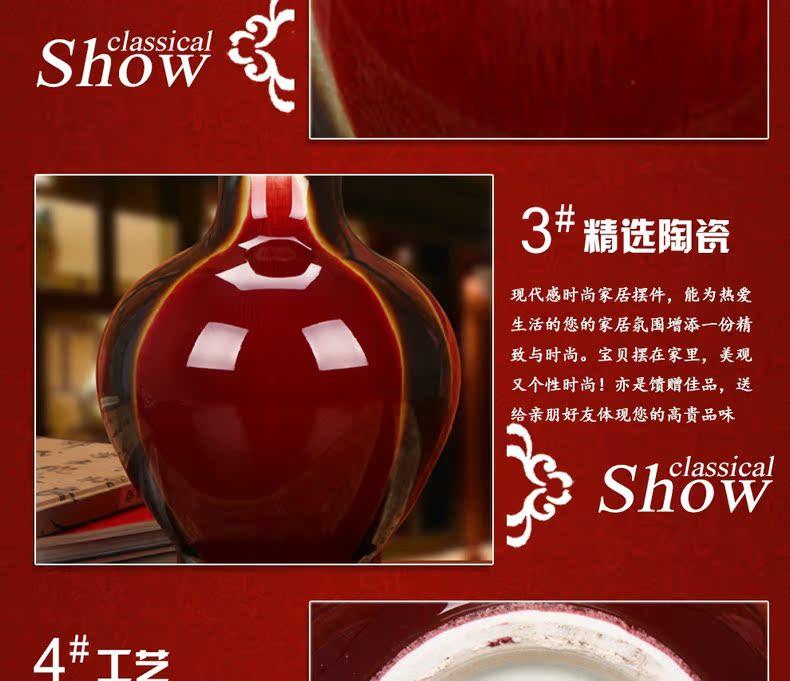 Jingdezhen ceramics high temperature color glaze three Yang kaitai, vases, modern home fashion crafts decoration