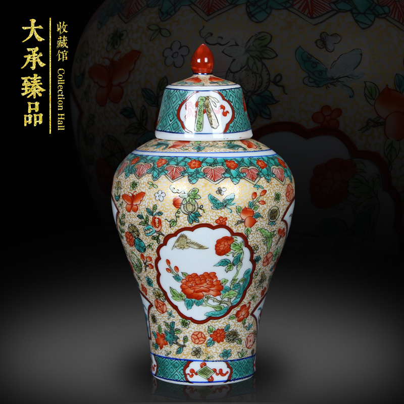 Jingdezhen antique Chinese trumpet hand - made pastel open places the general pot of furnishing articles rich ancient frame vase mesa adornment