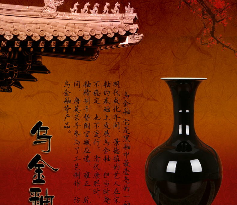 Color black sharply jingdezhen ceramics glaze vase contracted and I household decoration decoration decorative furnishing articles