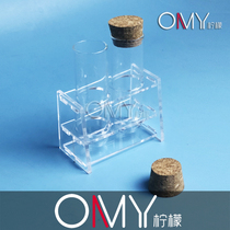 Package 2pcs 18 20 25 30*100 glass test tube with wooden plug 2 holes transparent acrylic test tube rack