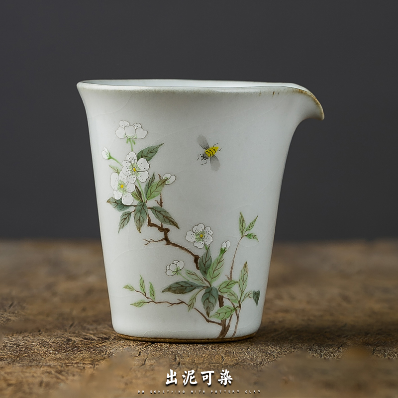 Ru Kiln Hand Painted Fair Cup Tea Road Accessories Opening Film Breeder Town Pure Handmade Ceramic Tea Sea Sub Tea