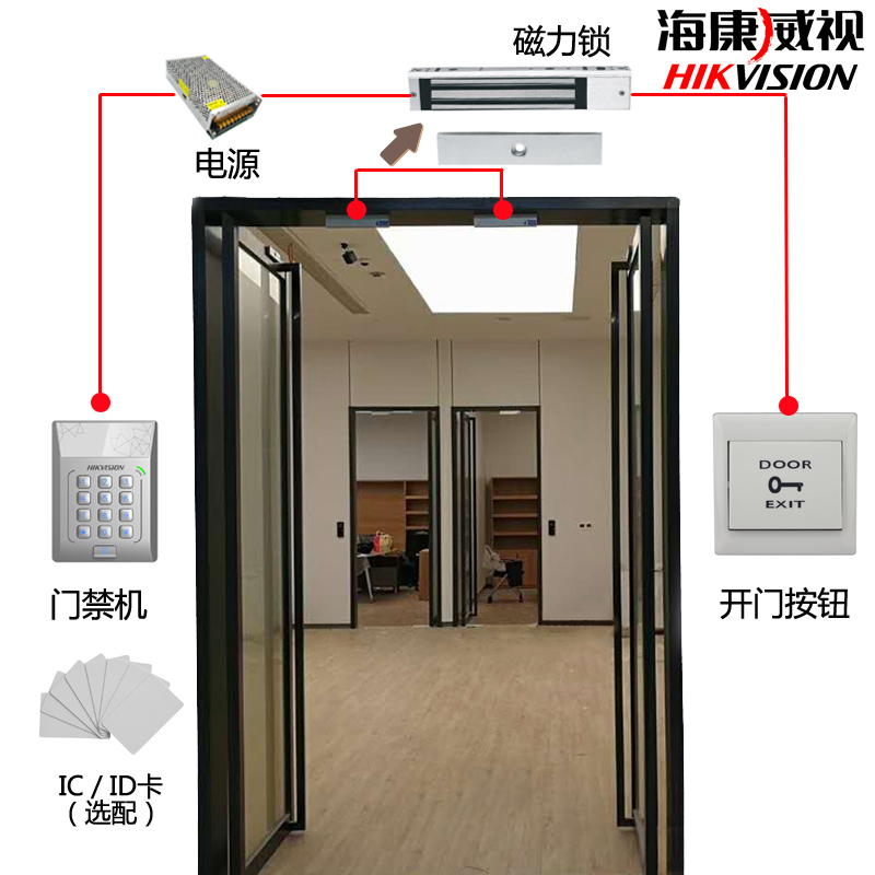 Sea Convisee Office Glass Door door Electric insertion Magnetic lock swiping password single double door electronic access control system