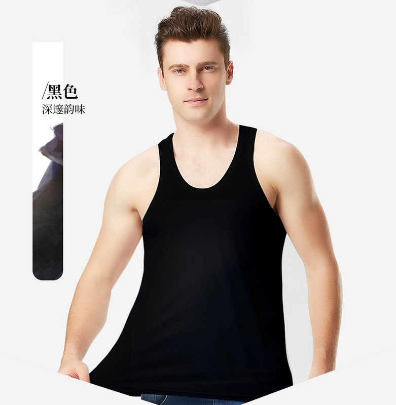 Áo vest nam cotton trung niên rộng rãi XL thoáng khí màu trắng ông già áo lót bằng vải bông trung niên mùa hè