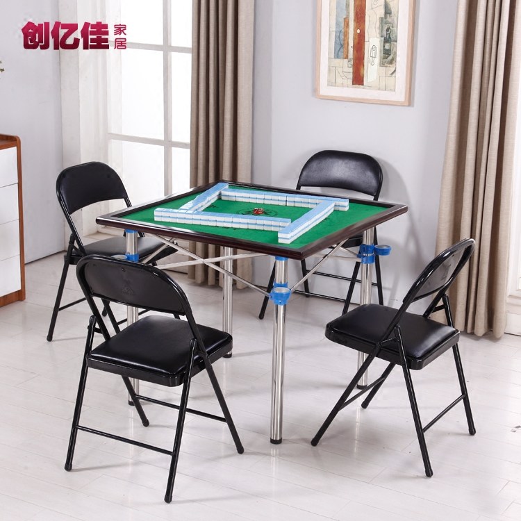 Manual mahjong table can be folded with sparrow nestle table Home Easy telescopic chess table Home Hand rubbing solid wood special price