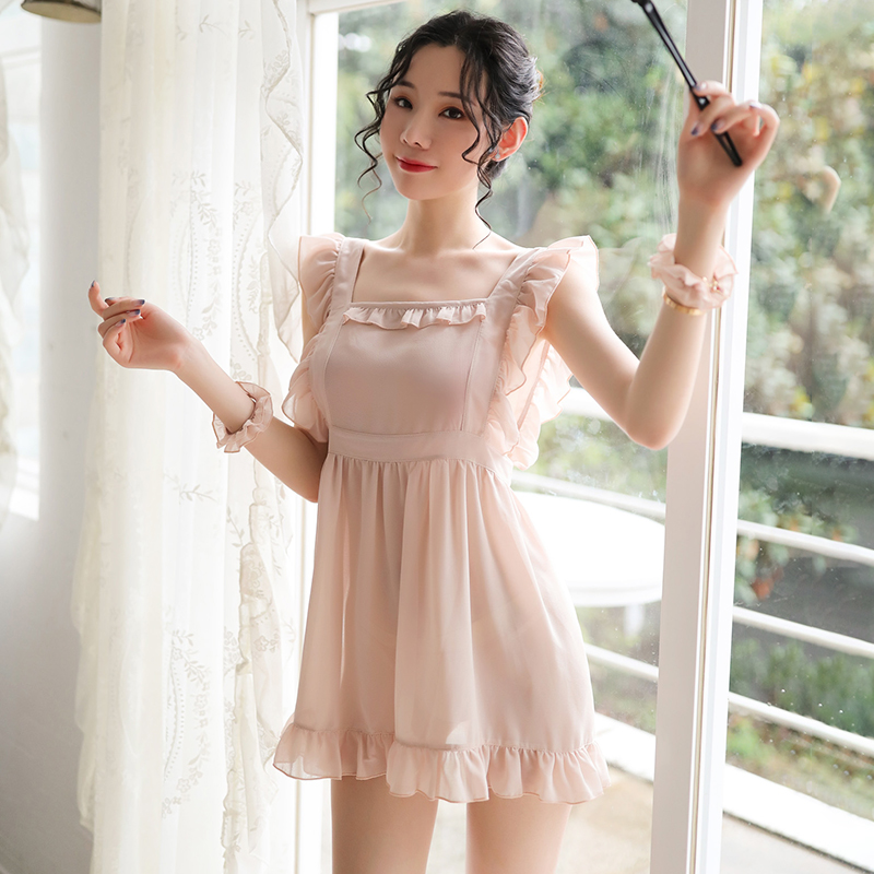 Emotional Jersey Woman Autumn/Winter Sexy Pyjamas Maid Dress Seduction Underwear Private Room Spice Hot Harness Cute Sleeping Dress