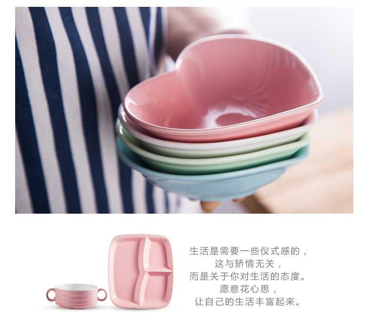 Creative ceramic Japanese snack plate frame plate meal plate of fruit breakfast tray was one suit