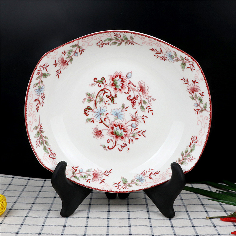 Both the people 's livelihood industry 11039 romantic flower vine of ship plate 8 inch plate 9 inch plate rectangular plate glair plate