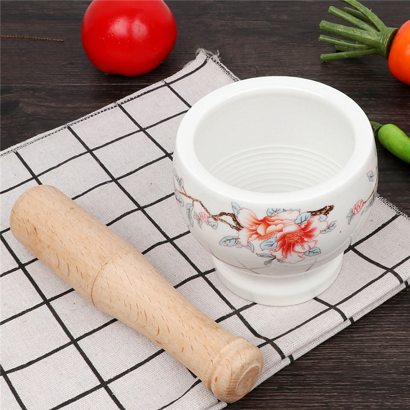 Kitchen ceramic dao garlic machine pressure garlic garlic cylinder household ceramics a mortar manually garlic son masher dao pot cup