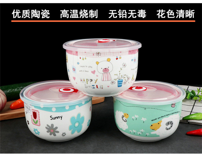 High quality ceramic preservation sealing bowl mercifully rainbow such as bowl with a single rainbow such as bowl bowl with cover soup bowl refrigerator crisper boxes