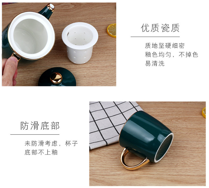 Gold, ceramic tea with 9 sets tea sets up phnom penh European ceramic tea cup teapot tea tray
