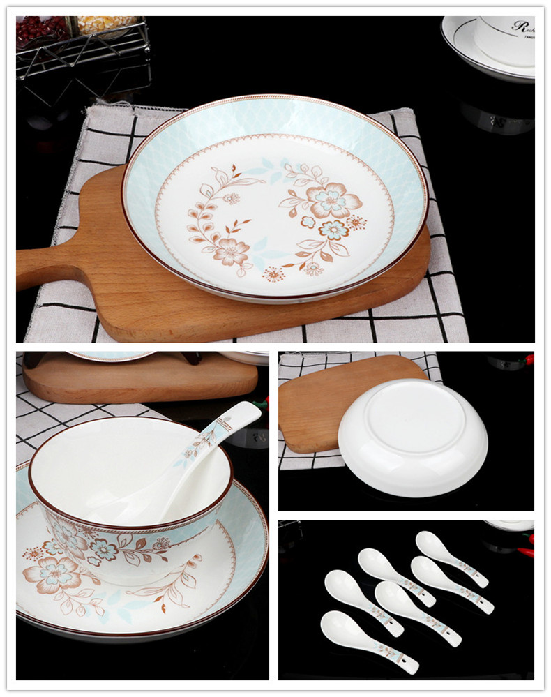 Fragrant garden ceramics tableware suit gift suit 16 dishes head 20 tableware tableware tableware bowls plates run out