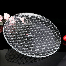 Green apple fruit plate fashion Los fruit plate large glass tea plate flat plate round plate tray transparent dry fruit plate