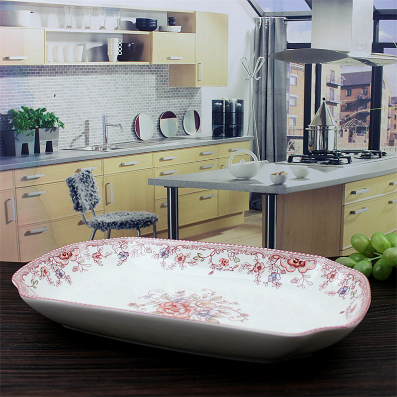 Both the people 's livelihood industry romantic amorous feelings 11.5 inch fish dish fish dish pan deep dish soup plate rectangular plate