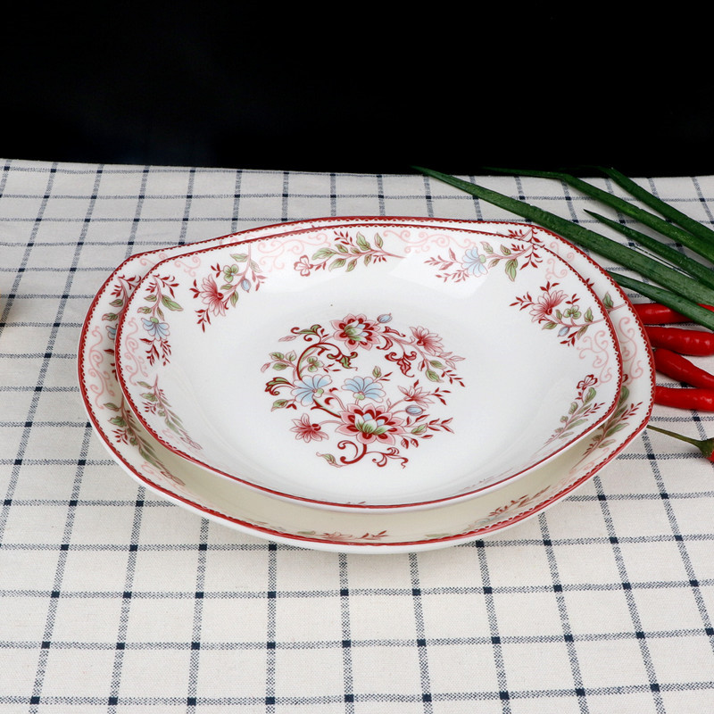 Both the people 's livelihood industry 11039 romantic flower vine of ship plate 8 inch plate 9 inch plate rectangular plate glair plate