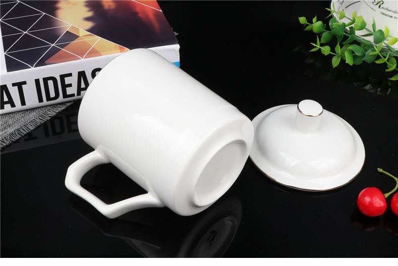 Up Phnom penh zhongnanhai ipads porcelain cover cup white ipads China cups can be customized logo and meeting guest cup office a cup of tea cups