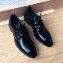 Male soil youth suit shoes warm business leisure shoes increase pointed scalp shoes black autumn male working shoes