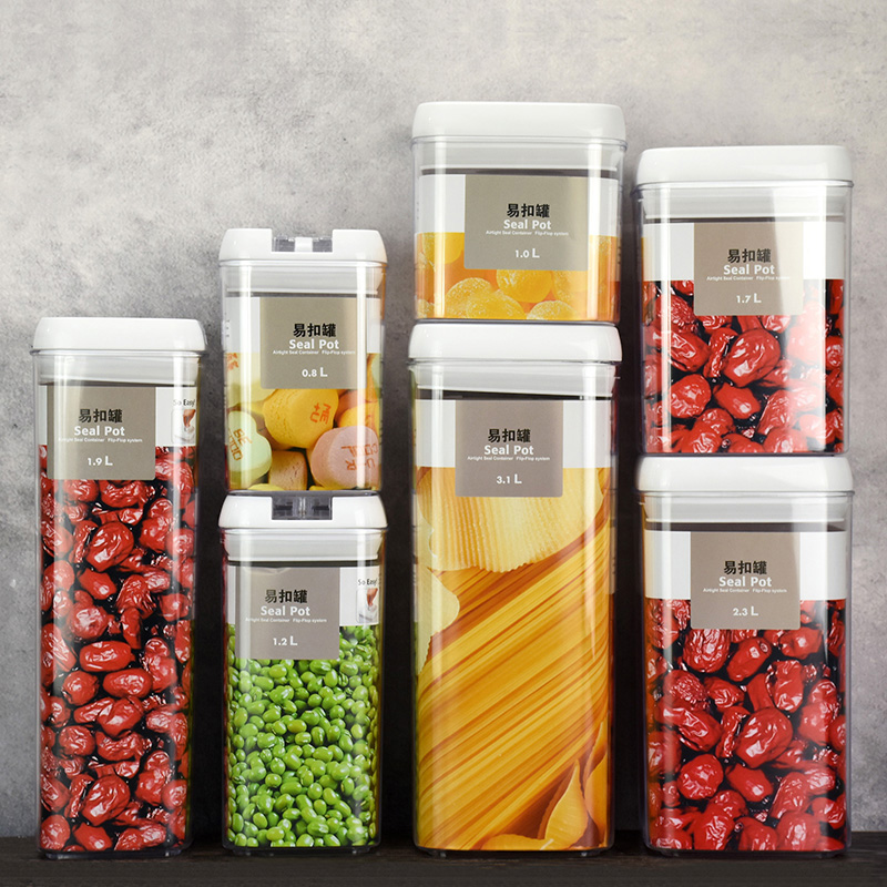 Norcente Plastic Easy Button Seal Tank Storage Tank Moisture-Proof Tank Seals Debris Cans Miscellaneous Grain Jars Preservation Boxes