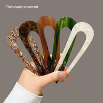Non-metallic acetate hair accessories Forest style retro U-shaped hairpin girls hair ornaments new elegant hairpin