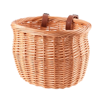 Folding bicycle retro rattan basket wicker basket bicycle front basket electric bicycle artistic basket storage vegetable basket