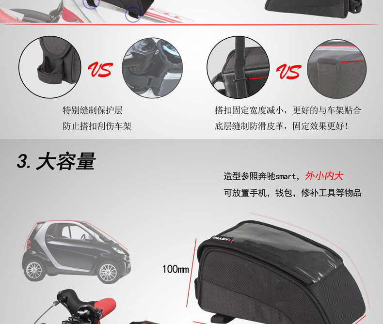 Sacoche pour vélo mixte EASYDO - Ref 2218166 Image 8