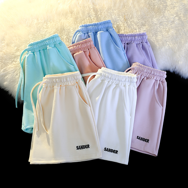 Summer Casual Embroidered Sports Shorts for Women, Loose Home Sleepwear, Summer Shorts That Make You Look Whiter and Slimmer, Comfortable for Wearing Outside, Trendy Shorts