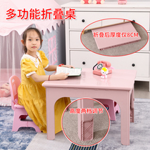 Yingxin children's plastic folding table can lift learning small desk portable writing table outdoor dining table and chair set