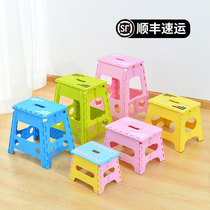 Yingxin folding stool plastic outdoor creative small bench high stool thickened portable Mazar low stool adult children