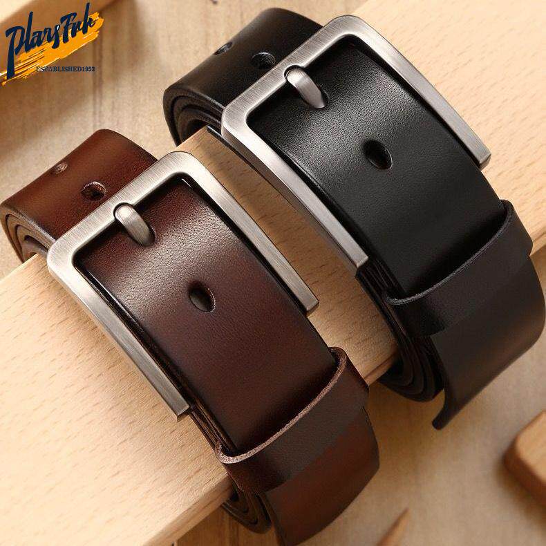 Large size leather pin buckle belt men's fashion Korean version men's casual all-match pure cowhide belt men's fashion