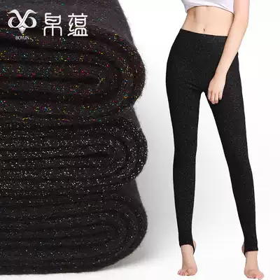 Gold and silver wire underwear women's foot pants wool pants autumn and winter warm pants thick cashmere pants thin wool pants
