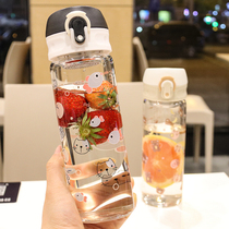 Korean version of borosilicate glass tea cup office Tea Cup heat-resistant forest cute juice straight drinking cup