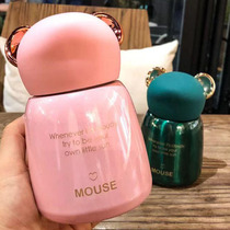 Korean version Little fresh creative water glass cute 304 stainless steel vacuum insulated cup Women anti-leakage Mini with hand mug