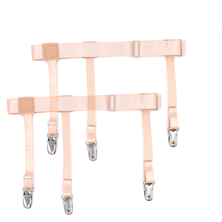 Áo sơ mi nam chống nhăn vòng garter áo sơ mi màu da thịt nam và nữ màu vịt vịt kim loại clip dây nịt móc tất 
