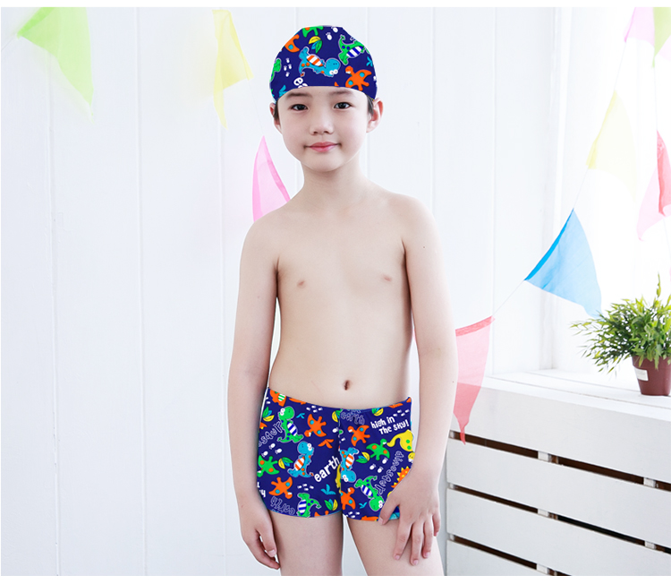 Bạn bơi quần bơi trẻ em nam chia đôi cậu bé lớn với mũ trùm đầu quần áo bơi bé trai nhanh - Bộ đồ bơi của Kid do boi be trai