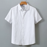 Мужская летняя тонкая рубашка для отдыха, кардиган, куртка, свободный крой, из хлопка и льна