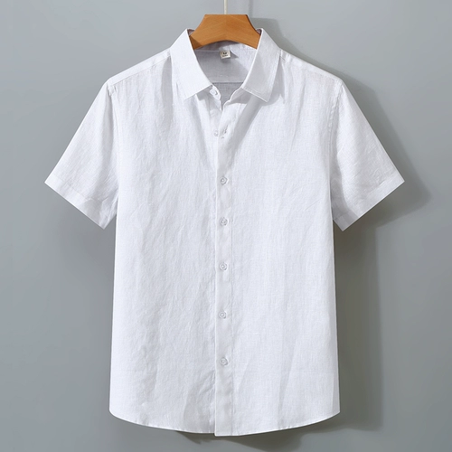 Мужская летняя тонкая рубашка для отдыха, кардиган, куртка, свободный крой, из хлопка и льна