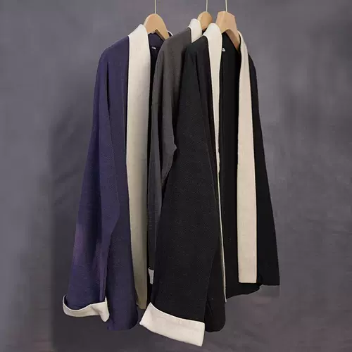 Демисезонное ханьфу, куртка, мужской этнический трендовый кардиган, китайский стиль, из хлопка и льна