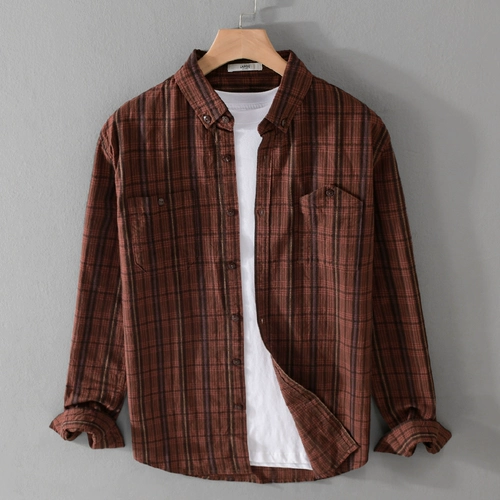 Весенняя японская ретро мужская модная рубашка для отдыха