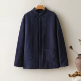 Демисезонная куртка для мальчиков, пуховик, средней длины, китайский стиль, из хлопка и льна