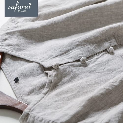 Футболка с коротким рукавом для отдыха, ретро цветная рубашка, оверсайз, из хлопка и льна, китайский стиль