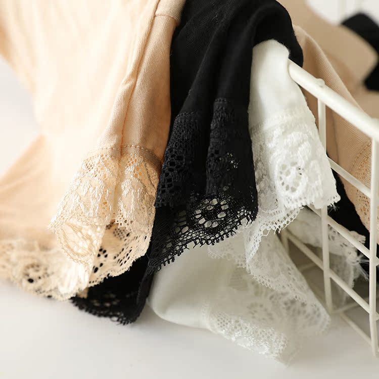 Quần an toàn chống ánh sáng mùa hè nữ mới mặc ren cỡ lớn ba điểm bảo hiểm quần short không có dấu vết mỏng xà cạp quần jean ngắn nữ