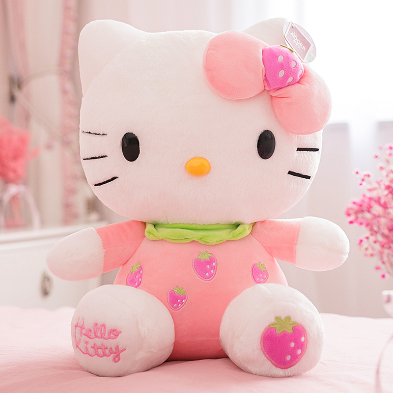 Pink Strawberry KThellokitty Doll Hello Kitty doll Ktcat doll lovely Hello kitty Plush toys give girl