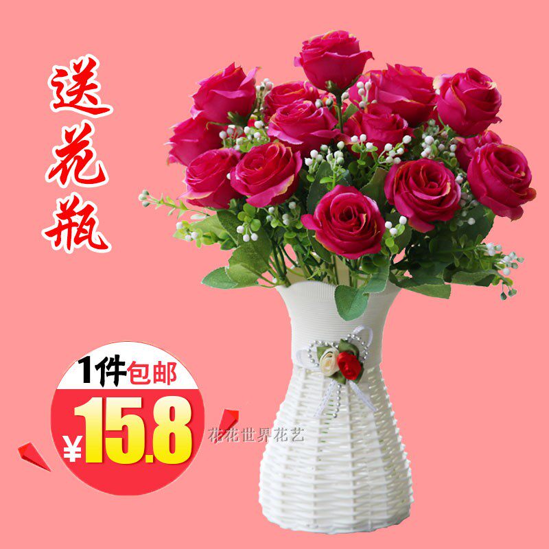 European-style simulation drying bouquet living room home furnishings flower arrangement potted ornaments ornaments indoor plastic fake flowers silk flowers