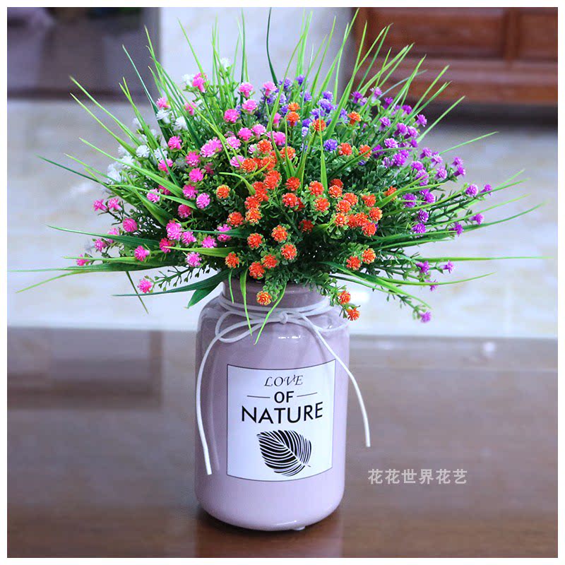 Gypsophila simulation lily of the valley bouquet living room table flower arrangement fake flower plastic flower decoration decorative floral silk flower