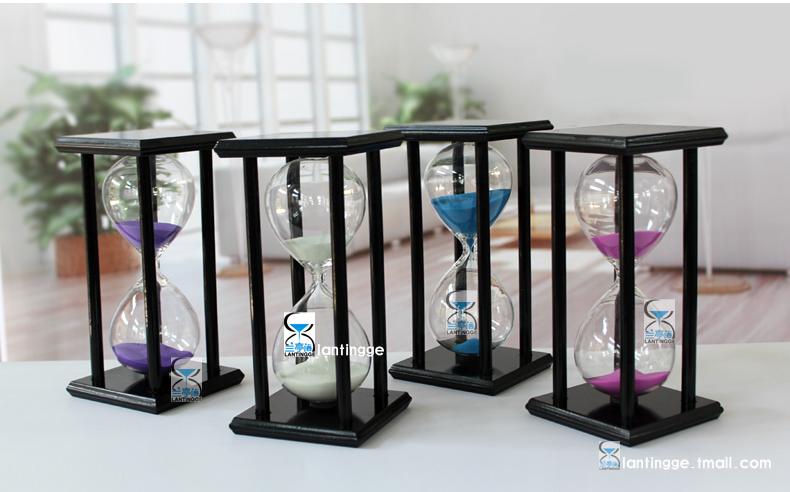 Gỗ vuông lớn mới 30/60 phút đồng hồ cát Ngày Valentine cặp đôi quà tặng trang trí nhà dcor phòng ngủ vintage