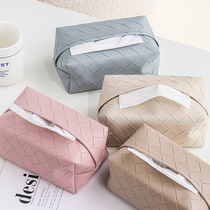 Graphic leather in style creative tissue box Living room Table drawing box household collection bag car load