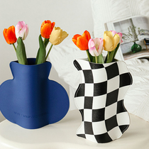 Leather Creative Vase Living Room in Windmesh Red Glass Plurk Flower Dry Flower Hydro Pedagogical Superior Swing Parts