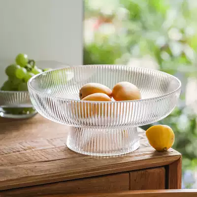 Glass fruit plate household living room coffee table ins Wind Net Red simple light luxury style snacks candy dried fruit plate ornaments