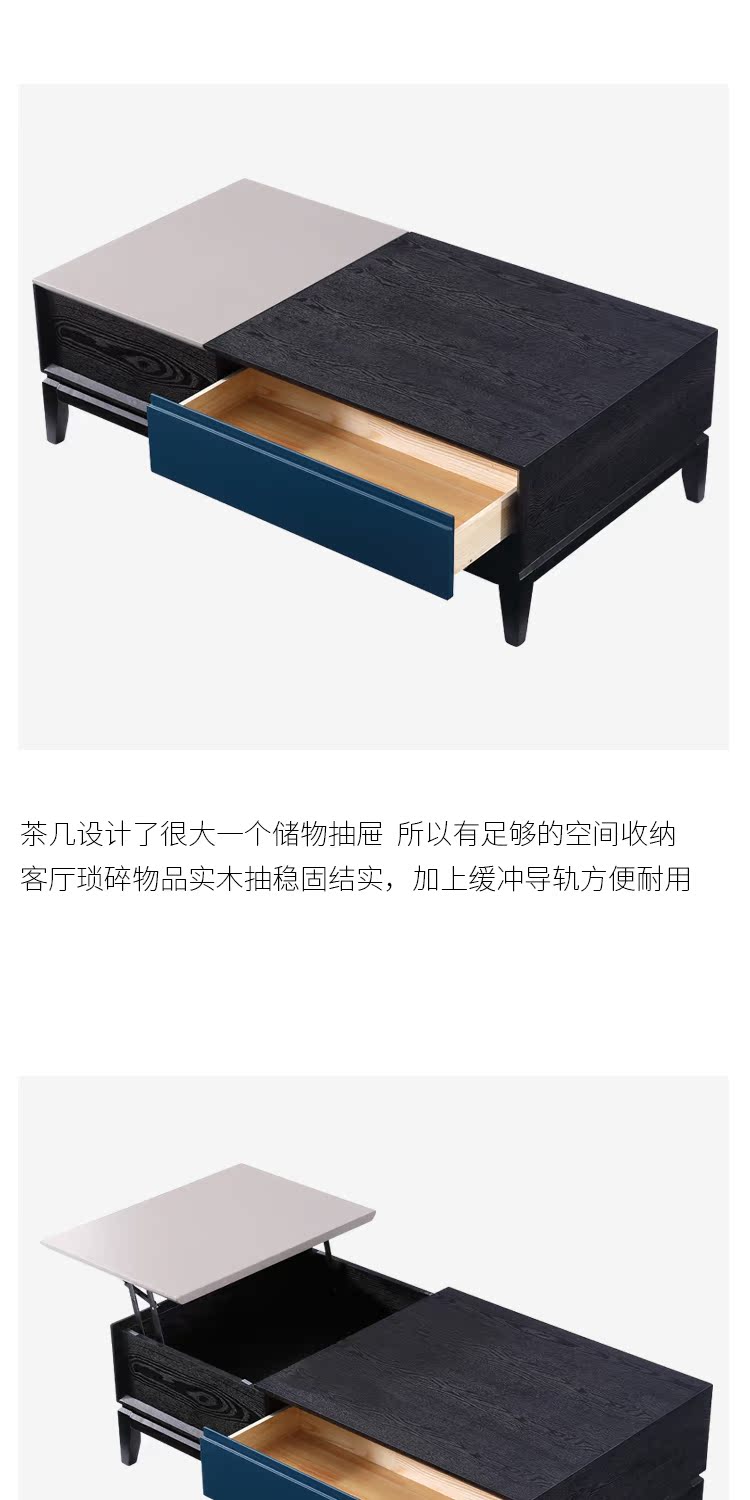Yue Nina bàn cà phê TV tủ bên tủ kết hợp Địa Trung Hải căn hộ nhỏ hiện đại tối giản nội thất phòng khách bàn ghế gỗ phòng khách hiện đại