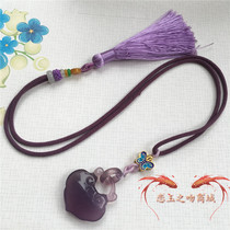 Natural Emperor purple chalcedony safety lock ring buckle pendant original design for men and women