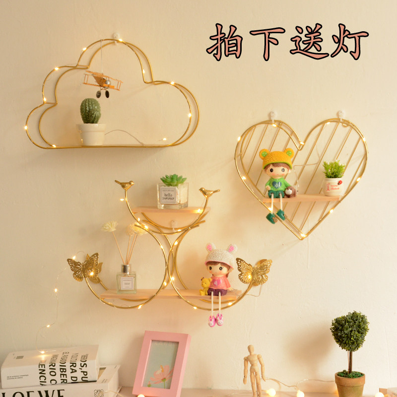 Nordic wall decoration wall decoration rack milk tea shop background wall decoration hanging living room bedroom wall decoration